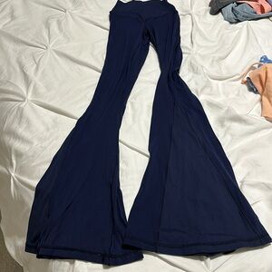 Lot of 2, Aerie Offline flared leggings, blue, black, cross front